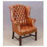 Chippendale Style Tufted Wing Chair