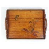 Art Nouvea Galle Style Inlaid Tray