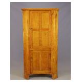 19th c. Tiger Maple Corner Cupboard