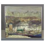 Painting: Columbus Circle Signed 'Stead'