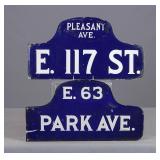 Enameled New York Street Signs