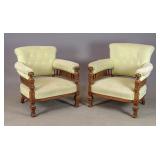 Pair Victorian Upholstered Parlor Chairs