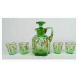 Galle Nancy Decanter and (4) Glasses