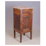 C. 1900 Marble Top Oak Cabinet