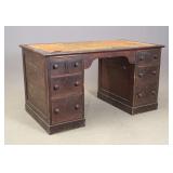 19th c. Labeled Boston Flat-Top Desk
