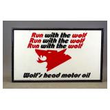 Wolf's Head Motor Oil Sign