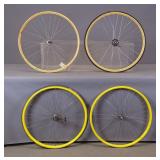 Two Sets of Wooden Bicycle Rims