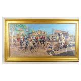 Painting: High Wheel Subject Signed Neumann