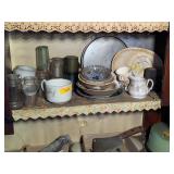 STONEWARE BOWLS, ASSORTED CUPS