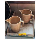 2 CLEVELAND CO-OP STONEWARE PITCHERS