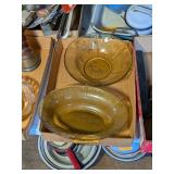 2 YELLOW DEPRESSION GLASS BOWLS