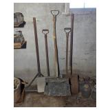 VINTAGE SHOVELS & GALLON GLASS JARS