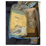 ANTIQUE SNOCO BUGGY TOP & GLASS CHICKEN WATERERS