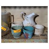 5 - STONEWARE BOWLS & PLANTERS