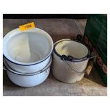 4 ENAMELWARE POTS