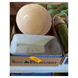 STONEWARE BOWL & BAKING PAN