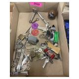 ASSORTED KEY RINGS, SHIFTER KNOB & MORE
