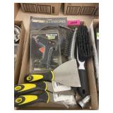 BRUSHES, PUTTY KNIVES AND HOT GLUE GUN