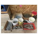 ASSORTED SCREWS, BOLTS, NAILS & MORE