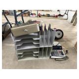 ADDING MACHINE, CASH BOX & FILE ORGANIZER