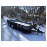 14FT UTILITY TRAILER WITH RAMPS AND SPARE TIRE