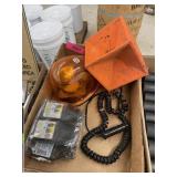 AMBER LIGHT, CHAINSAW OIL AND SHOOTING TARGET