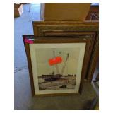 FRAMED VINTAGE MANITOWOC SHIPBUILDING CRANE PHOTOS