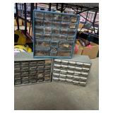3 SMALL HARDWARE ORGANIZERS WITH CONTENTS
