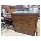 4 DRAWER DRESSER WITH GLASS TOP & NIGHT STAND