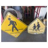 2 ROAD CROSSING SIGNS