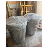 2 METAL GARBAGE CANS