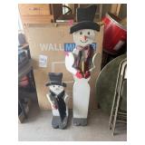 2 WOOD CHRISTMAS SNOWMEN
