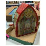 WIND-UP ANTIQUE TIN ORGAN MUSIC BOX