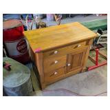 OAK WASHSTAND, VINTAGE, 33W X 28T X 18