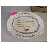 PABST BLUE RIBBON WALL ADVERTISING PLATE