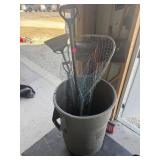 GARBAGE CAN - FISHING NET - HAND TOOLS