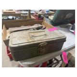VINTAGE SMALL METAL LOCKING BOX