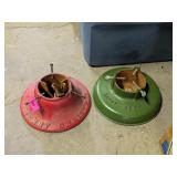 2 VINTAGE CAST IRON CHRISTMAS TREE BASES