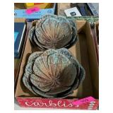 2 COPPER FLOWER DECORATIONS