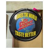 VINTAGE METAL DR PEPPER SIGN, 13IN DIAMETER
