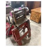 VINTAGE ANCHOR BRAND CLOTHES WRINGER ON SAW HORSE
