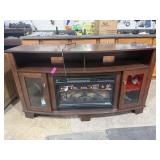 5FT TV SHELF/STAND W/ CLASSIC FLAME ELECTRIC FIRE