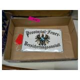 ANTIQUE GERMAN PORCELAIN NEWSPAPER SIGN 9.5X6