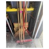 BROOMS, RAKES, AND HOES