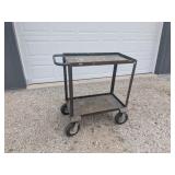 PNEUMATIC WHEEL ROLLING METAL SHOP CART