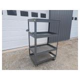 4 SHELF ROLLING METAL CART, 5FT, 35X23IN SHELVES