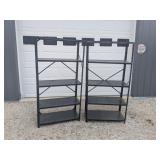 2 - METAL 5 SHELF UNITS, 58X36X16IN