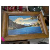 LIGHTED CABIN CANVAS DECOR, 29.5X22