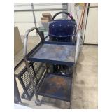 2 SHELF METAL CART ON CASTERS