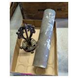 SPENT ARTILLERY 75MM AMMO CASE AND LAMP BASE